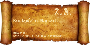 Kustyán Marcell névjegykártya